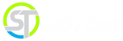 Logotipo ST Motors. Circilo com as letras ST no centro escrito Motors à direita